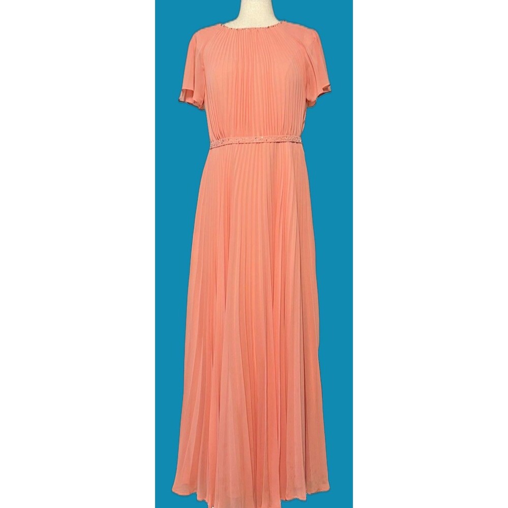 Azazie formal womens peach maxi gown dress sz A10 prom ball party wedding summer
